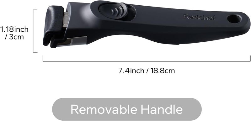 Redchef Removable Handle - Detachable Handle Cookware Replacement, Universal Cookware Handles, Ideal Replacement for All Cookware (Black) - Image 4